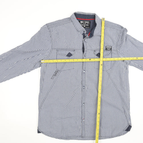 Cedar Wood State Men's Blue Check Button-Up Long Sleeve Shirt XL