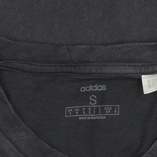 Adidas Men's Black Short Sleeve Cotton Sports T-Shirt Size S