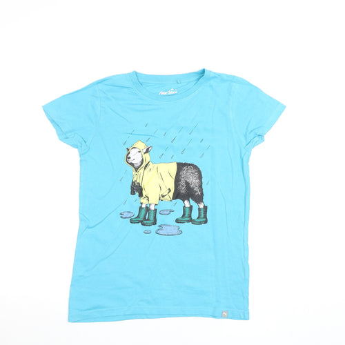 Peter Storm Womens Blue Funny Graphic T-Shirt Size 12 Cotton Crew Neck