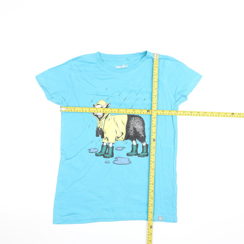 Peter Storm Womens Blue Funny Graphic T-Shirt Size 12 Cotton Crew Neck