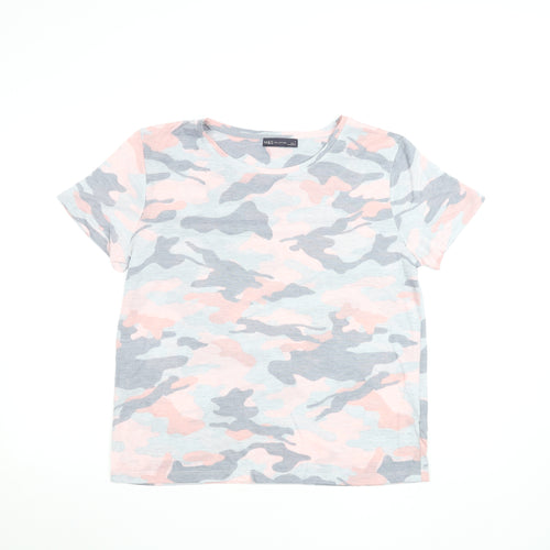 Marks and Spencer Womens Multicoloured Camouflage Cotton Blend T-Shirt Size 12