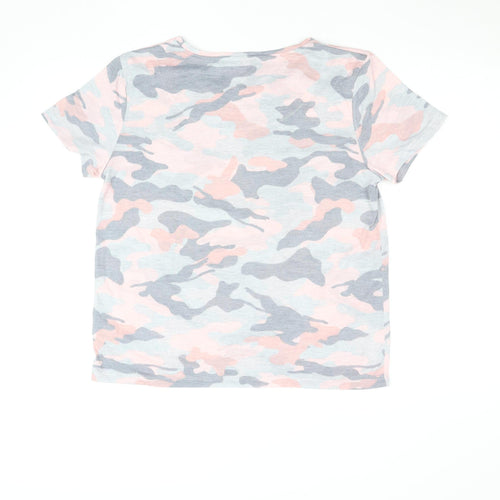 Marks and Spencer Womens Multicoloured Camouflage Cotton Blend T-Shirt Size 12