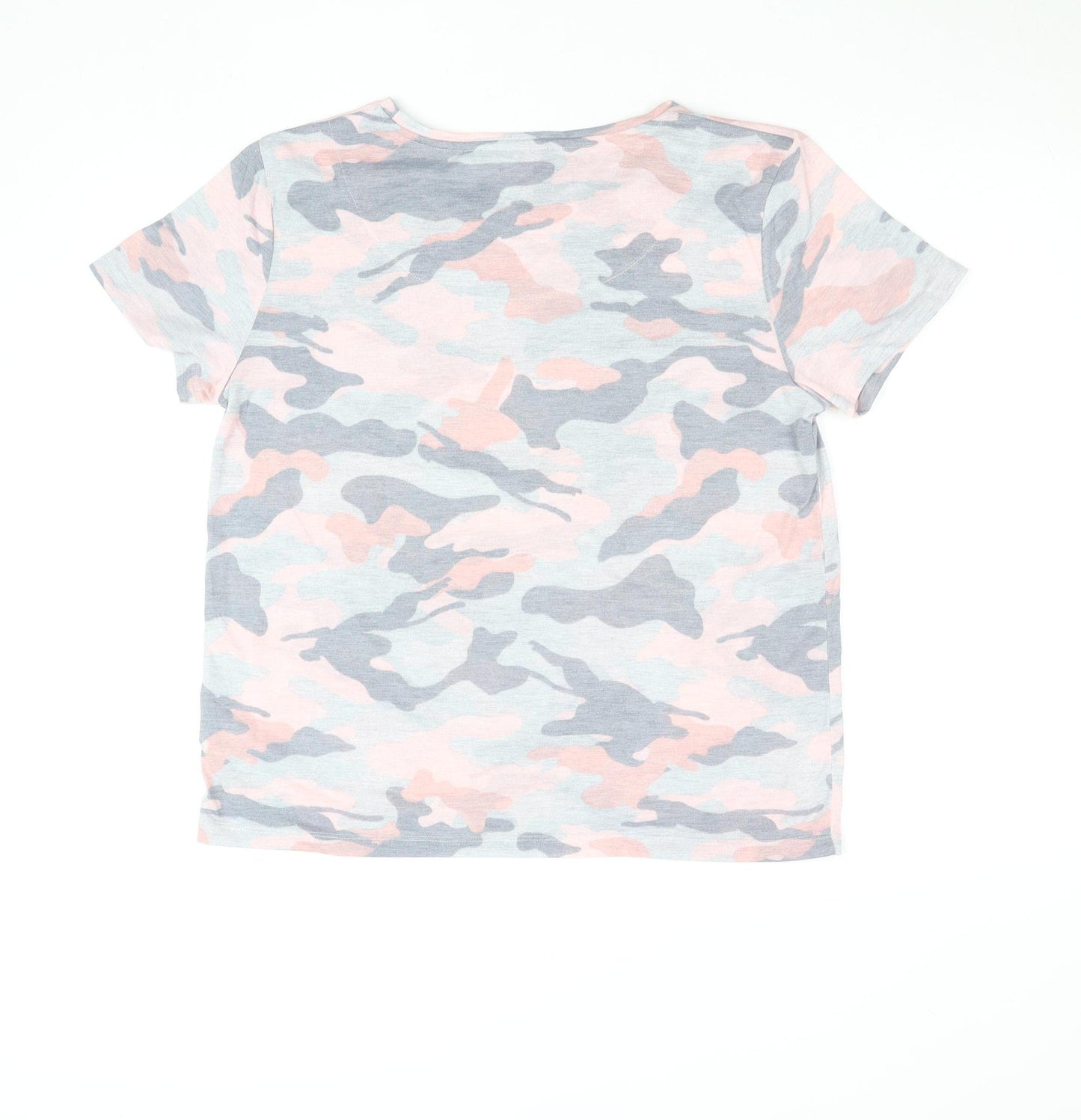 Marks and Spencer Womens Multicoloured Camouflage Cotton Blend T-Shirt Size 12