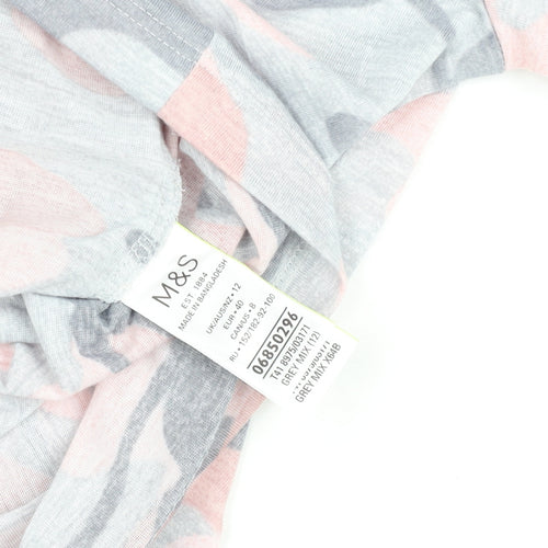 Marks and Spencer Womens Multicoloured Camouflage Cotton Blend T-Shirt Size 12