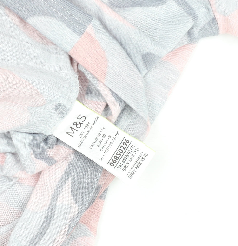 Marks and Spencer Womens Multicoloured Camouflage Cotton Blend T-Shirt Size 12