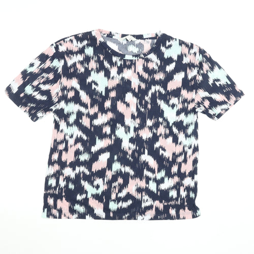 Marks and Spencer Women’s Multicoloured Size 8 Short Sleeve Cotton Blend T-Shirt