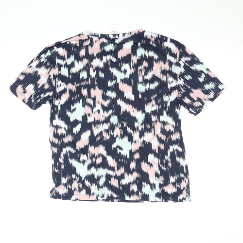 Marks and Spencer Women’s Multicoloured Size 8 Short Sleeve Cotton Blend T-Shirt