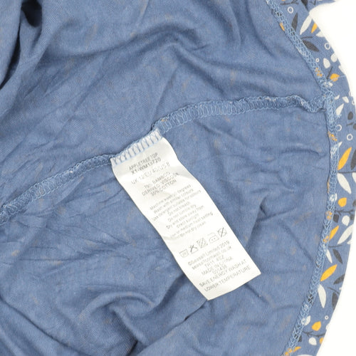 Seasalt Cornwall Women’s Blue Floral Bamboo Cotton Short Sleeve T-Shirt UK 12