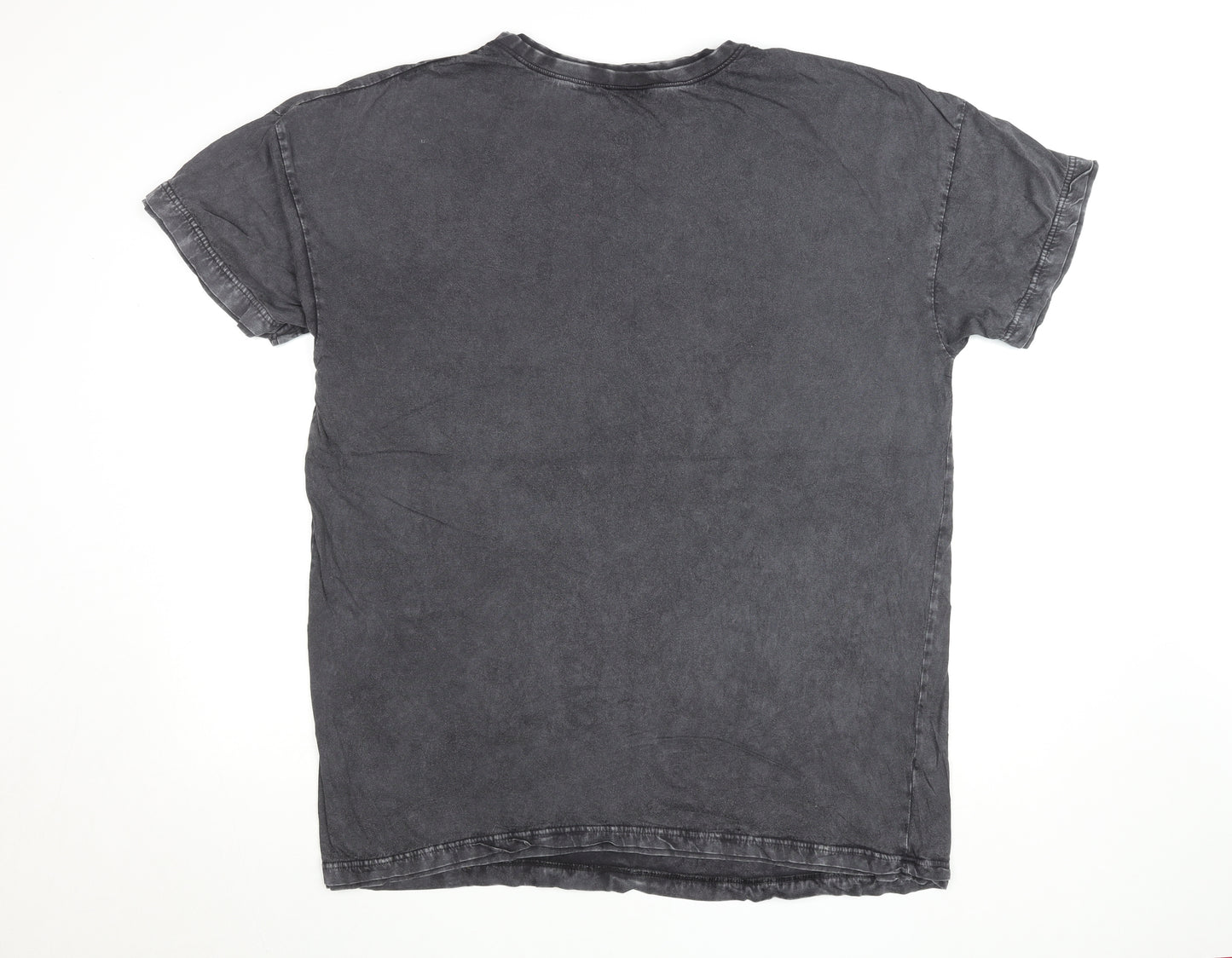 Liquor n Poker Mens Black Graphic Rock T-Shirt Size L 100% Cotton