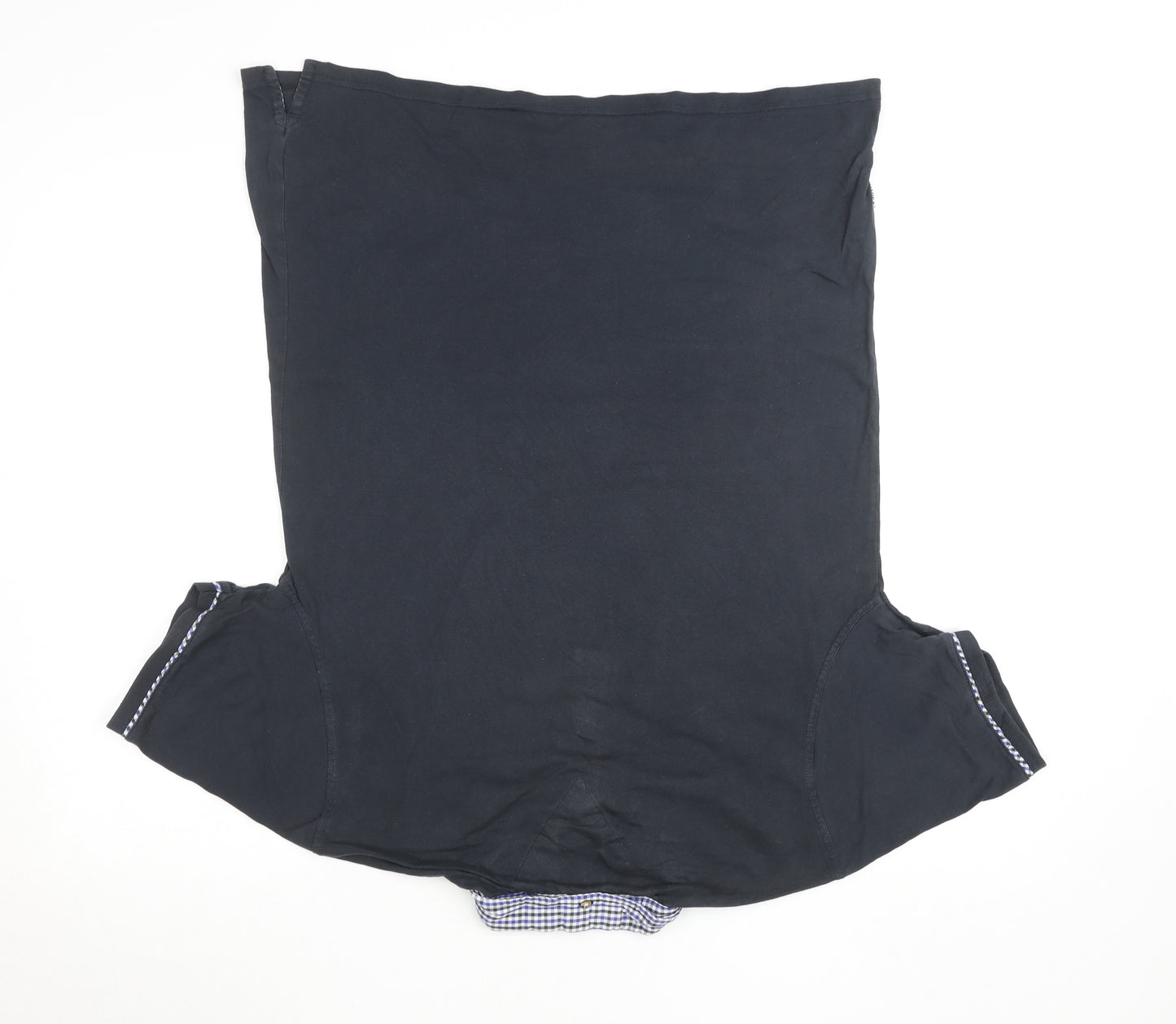 Soviet Mens Black Check Collar Polo Shirt Size L Short Sleeve Cotton