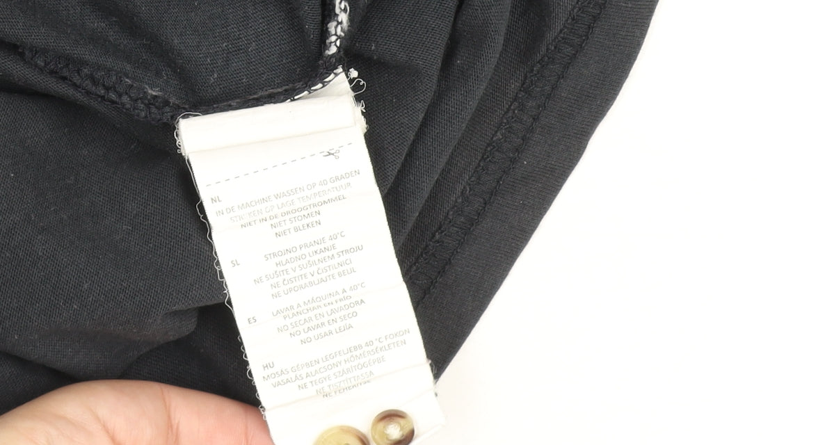 Soviet Mens Black Check Collar Polo Shirt Size L Short Sleeve Cotton