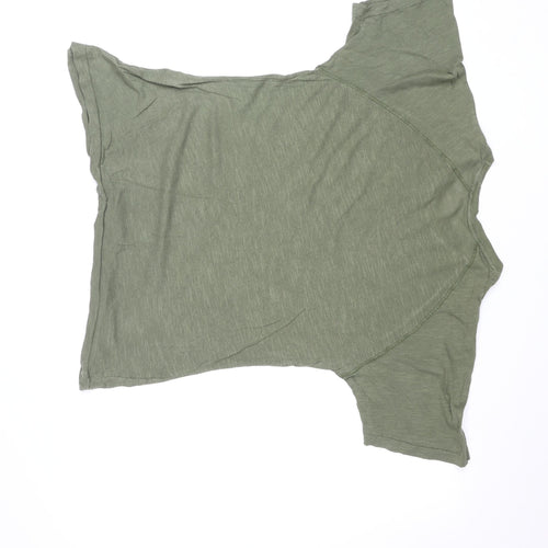 Pull&Bear Men's Green Graphic Outdoor Cotton T-Shirt Size S