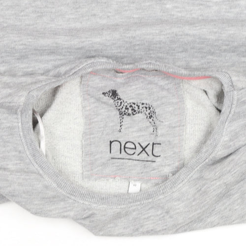 Next Girls Grey Dalmatian Print Sweatshirt Size 10 Crew Neck