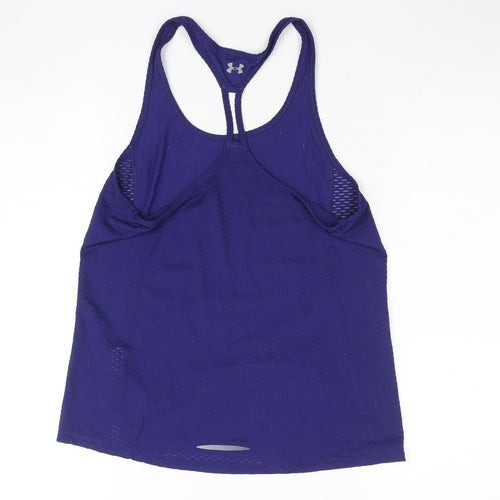 Under Armour Women Blue Racerback Active Tank Top Size M
