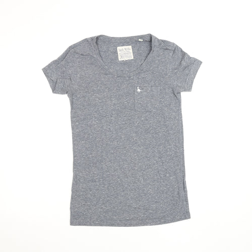 Jack Wills Womens Grey Size 6 Slim Fit Jersey T-Shirt