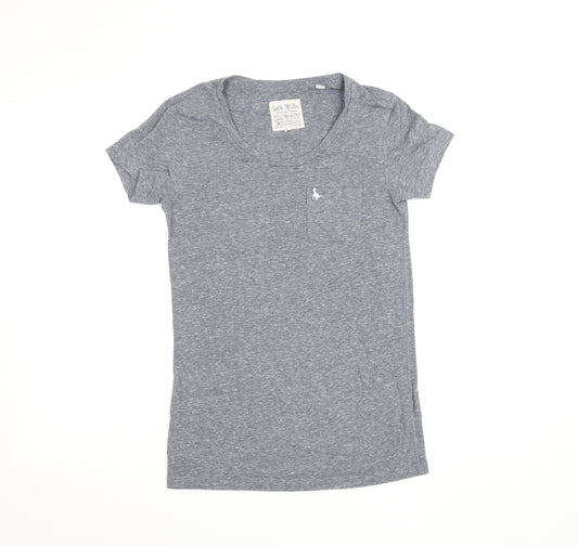 Jack Wills Womens Grey Size 6 Slim Fit Jersey T-Shirt