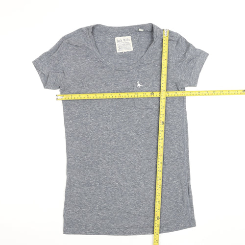 Jack Wills Womens Grey Size 6 Slim Fit Jersey T-Shirt