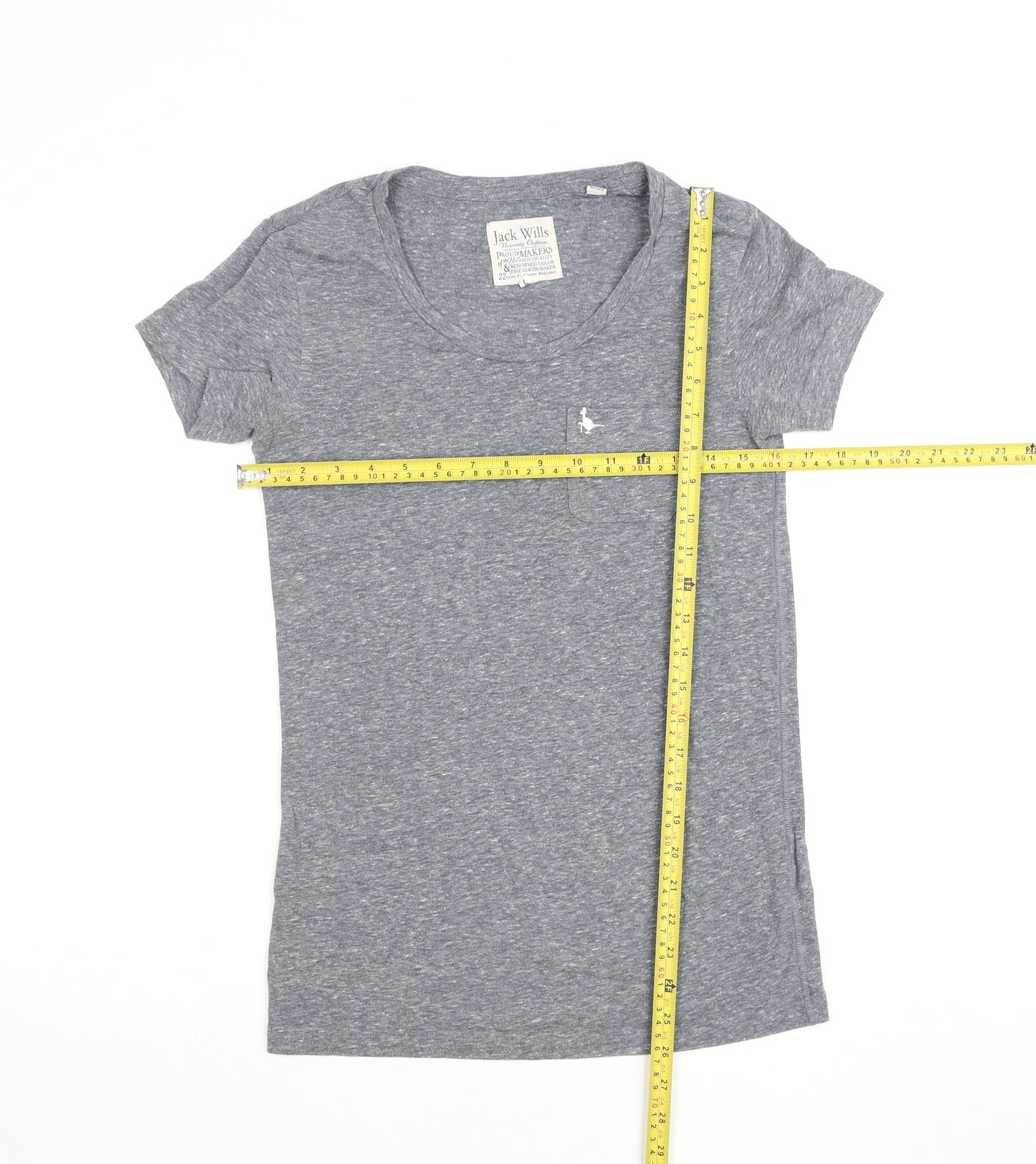 Jack Wills Womens Grey Size 6 Slim Fit Jersey T-Shirt