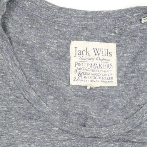 Jack Wills Womens Grey Size 6 Slim Fit Jersey T-Shirt
