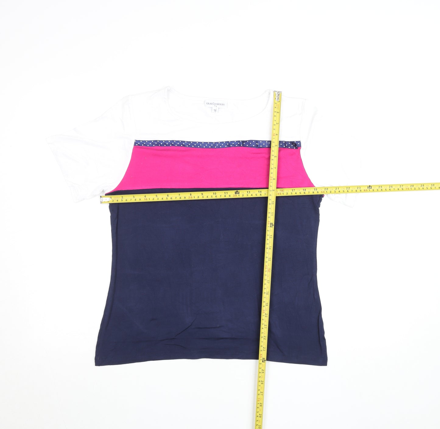 Gray & Osbourn Women’s Multicoloured Size 18 Colourblock Jersey T-Shirt