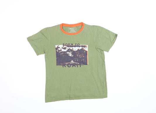 Waintain Boys Green Organic Cotton Born to Roam T-Shirt 11-12 Years