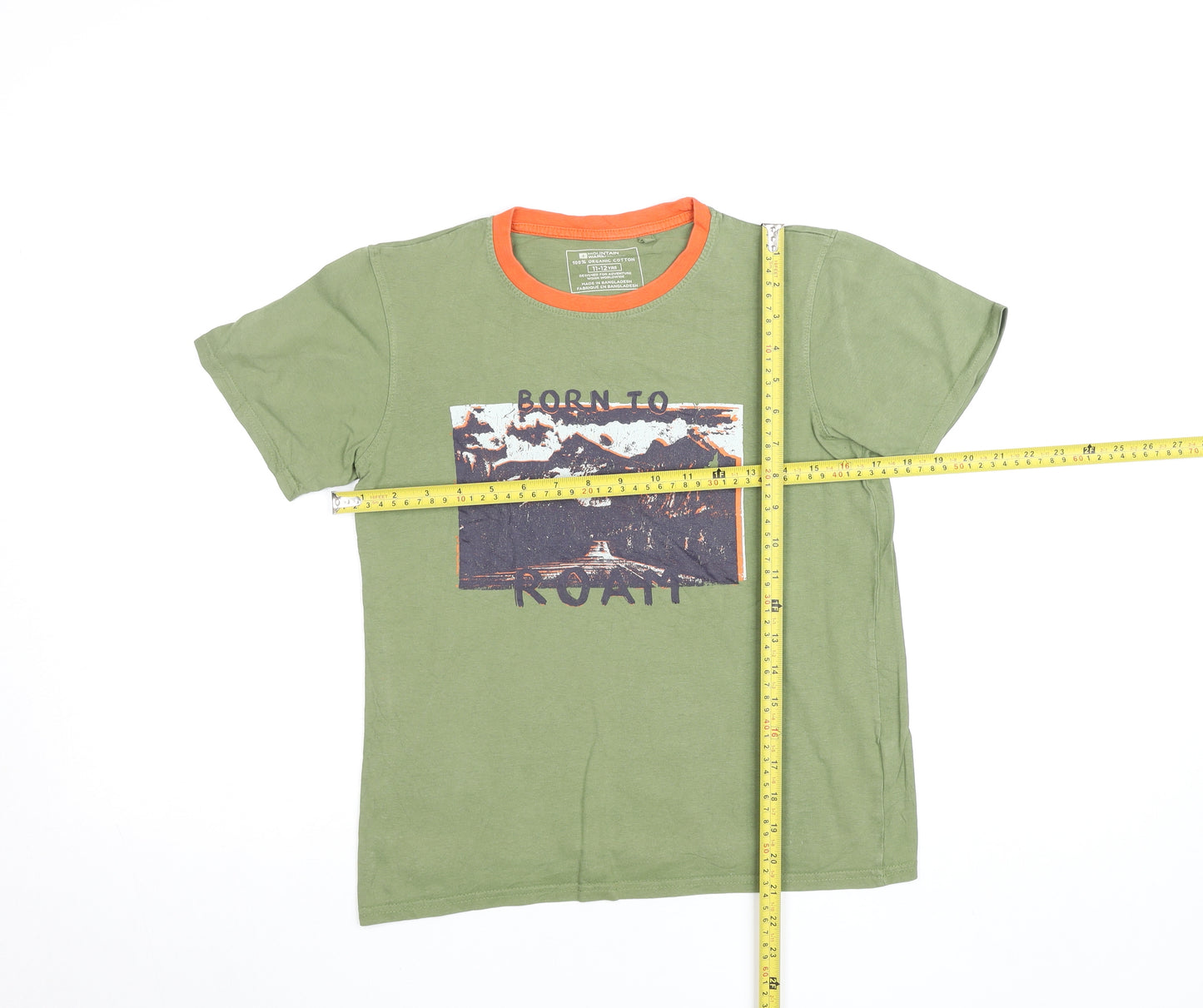 Waintain Boys Green Organic Cotton Born to Roam T-Shirt 11-12 Years