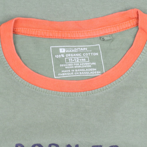 Waintain Boys Green Organic Cotton Born to Roam T-Shirt 11-12 Years