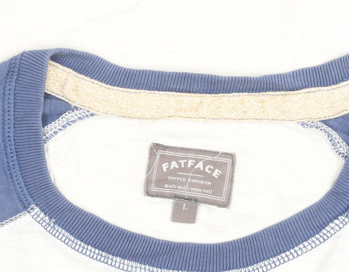 FatFace Men's Multicoloured L Crew Neck Colourblock Cotton T-Shirt