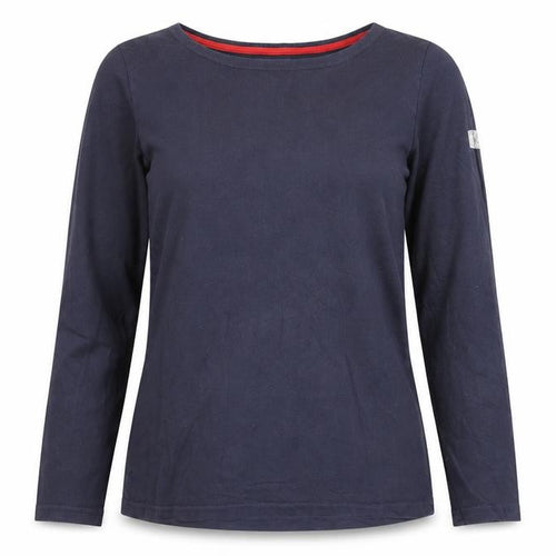 Joules Women's Blue Long Sleeve Cotton Boat Neck Top Size 10