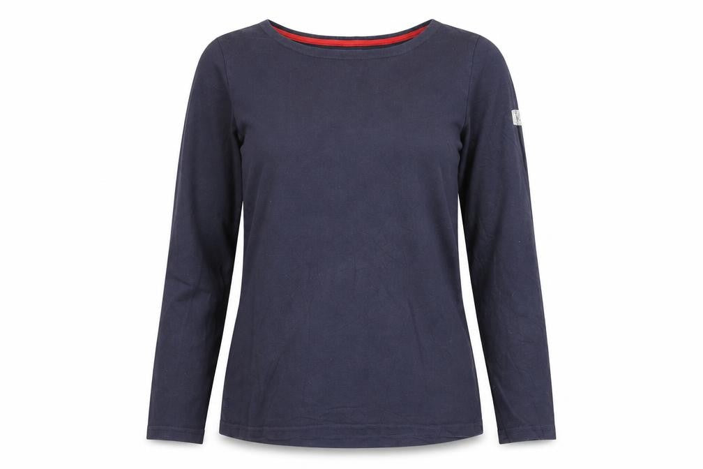 Joules Women's Blue Long Sleeve Cotton Boat Neck Top Size 10