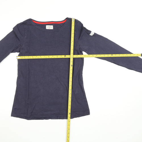 Joules Women's Blue Long Sleeve Cotton Boat Neck Top Size 10
