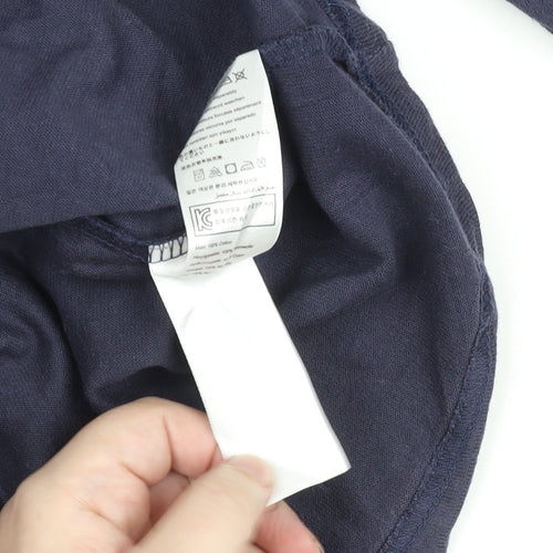 Joules Women's Blue Long Sleeve Cotton Boat Neck Top Size 10