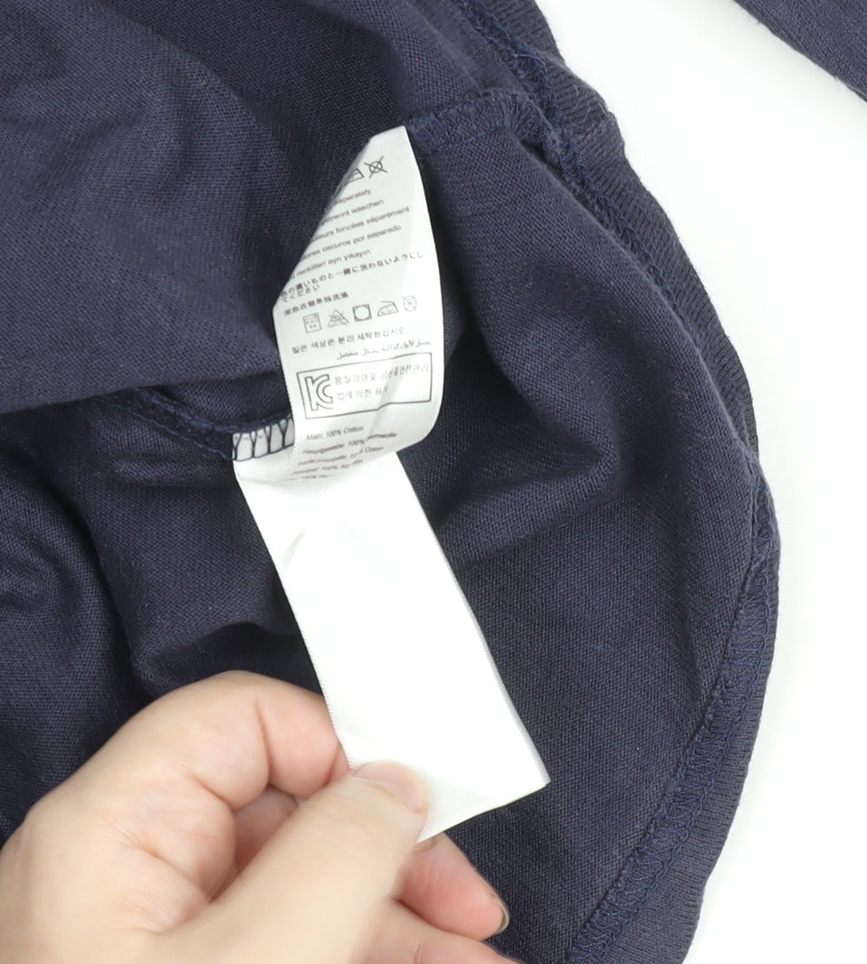 Joules Women's Blue Long Sleeve Cotton Boat Neck Top Size 10