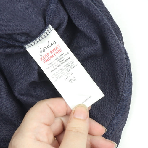 Joules Women's Blue Long Sleeve Cotton Boat Neck Top Size 10