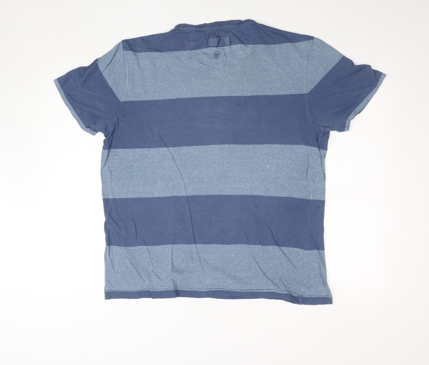 FatFace Men's Blue Striped Crew Neck Cotton T-Shirt Size M