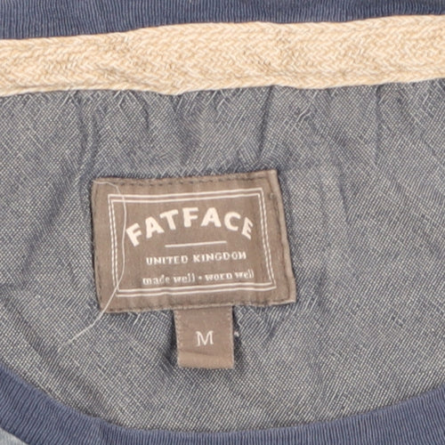 FatFace Men's Blue Striped Crew Neck Cotton T-Shirt Size M