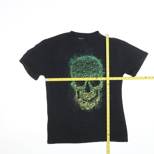 Next Boys Black Skull Graphic Short Sleeve Cotton T-Shirt 7 Years
