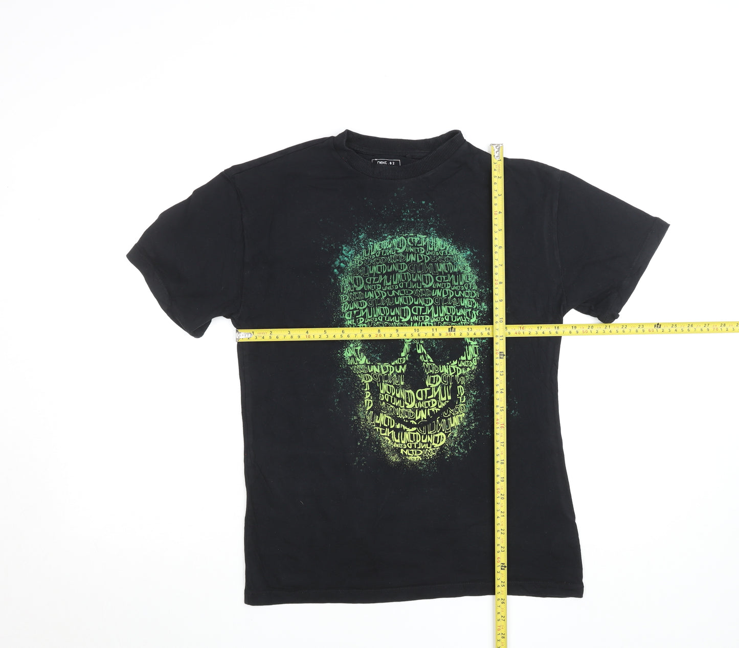 Next Boys Black Skull Graphic Short Sleeve Cotton T-Shirt 7 Years
