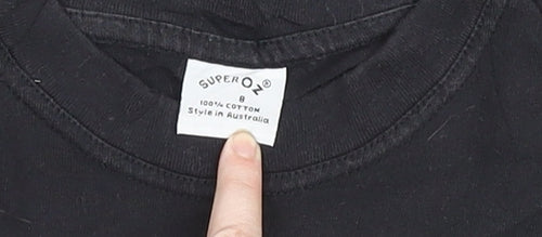 SuperOz Boys Black Bradford Bulls Rugby Graphic T-Shirt 6-7 Years