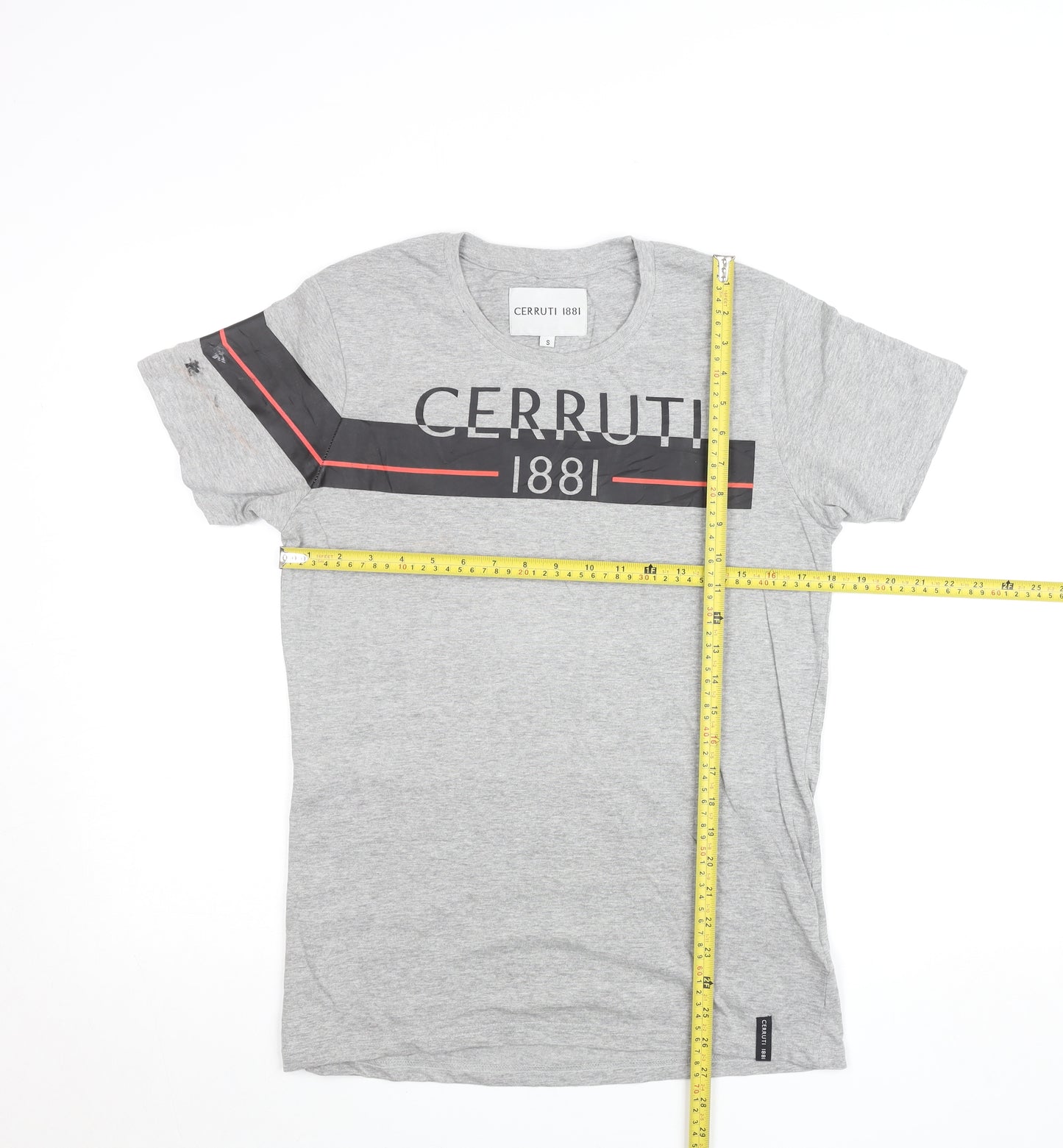 Cerruti 1881 Men’s Grey Logo Crew Neck Cotton T-Shirt Size S
