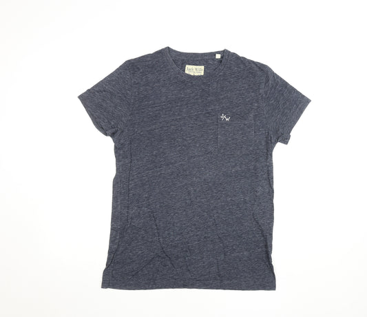 Jack Wills Mens Blue Cotton Crew Neck Short Sleeve T-Shirt M