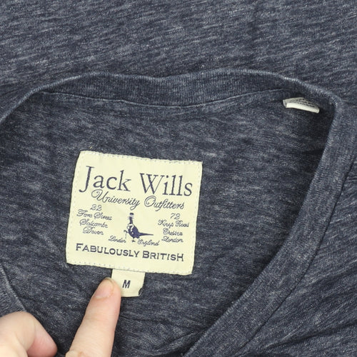 Jack Wills Mens Blue Cotton Crew Neck Short Sleeve T-Shirt M