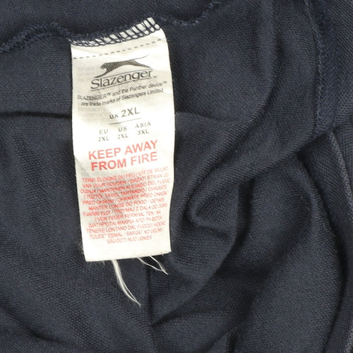 Slazenger Men's Blue 2XL Cotton Polo Shirt Regular Fit