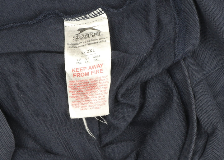 Slazenger Men's Blue 2XL Cotton Polo Shirt Regular Fit