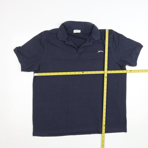 Slazenger Men's Blue 2XL Cotton Polo Shirt Regular Fit