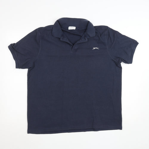 Slazenger Men's Blue 2XL Cotton Polo Shirt Regular Fit