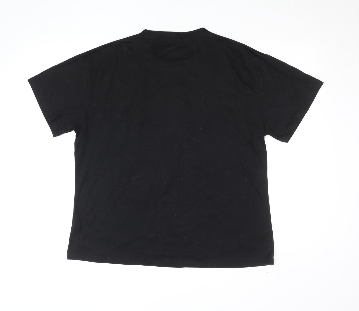 Romwe Womens Black Anime Print Crew Neck Short Sleeve T-Shirt Size 10