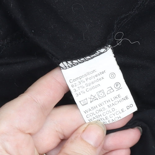 Romwe Womens Black Anime Graphic T-Shirt Size 10 Polyester Blend