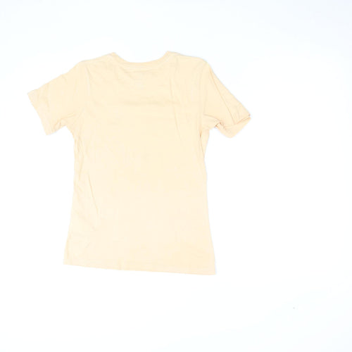 Quiksilver Women's Beige Graphic Cotton T-Shirt Size 12 Regular Fit