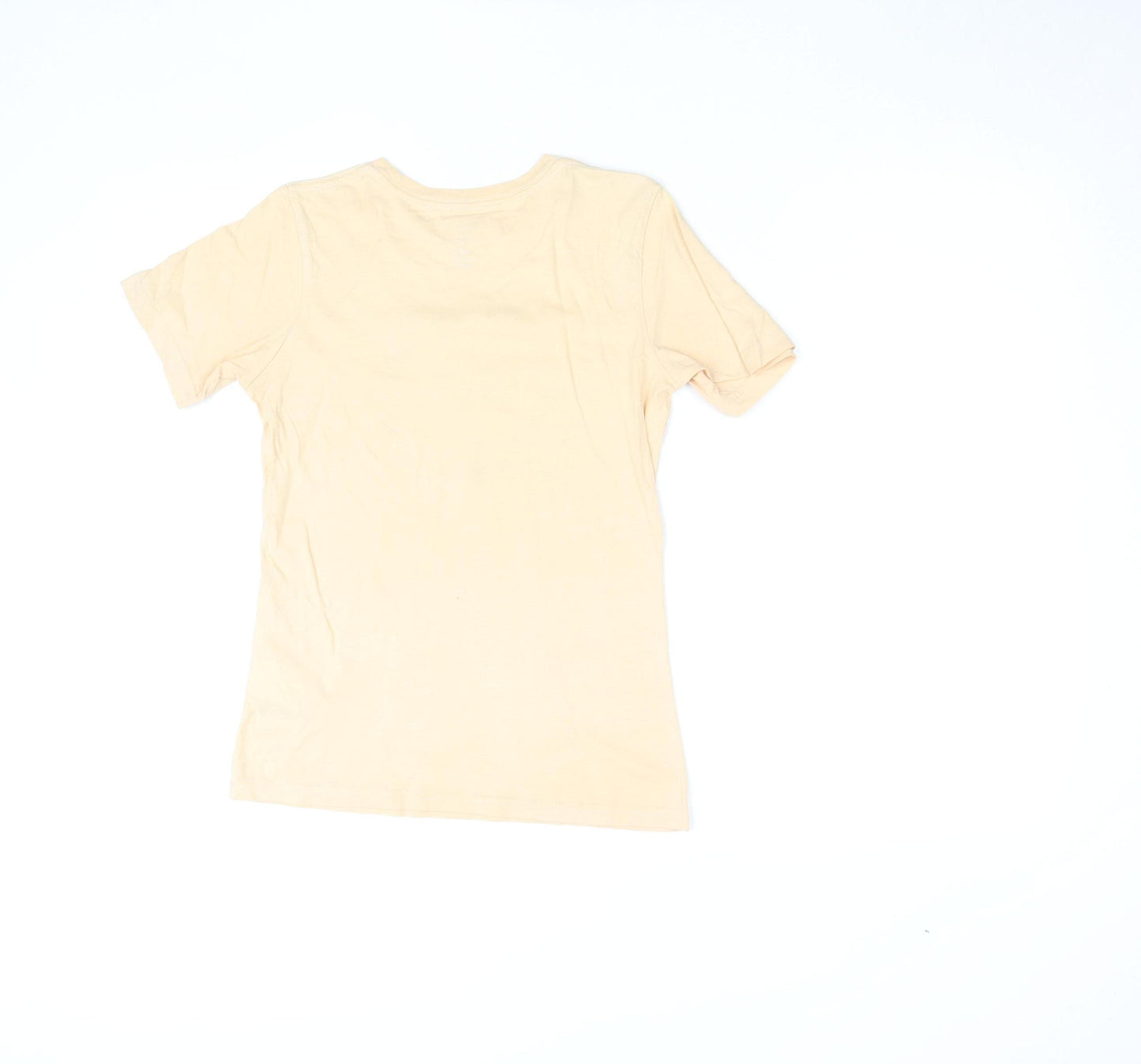 Quiksilver Women's Beige Graphic Cotton T-Shirt Size 12 Regular Fit